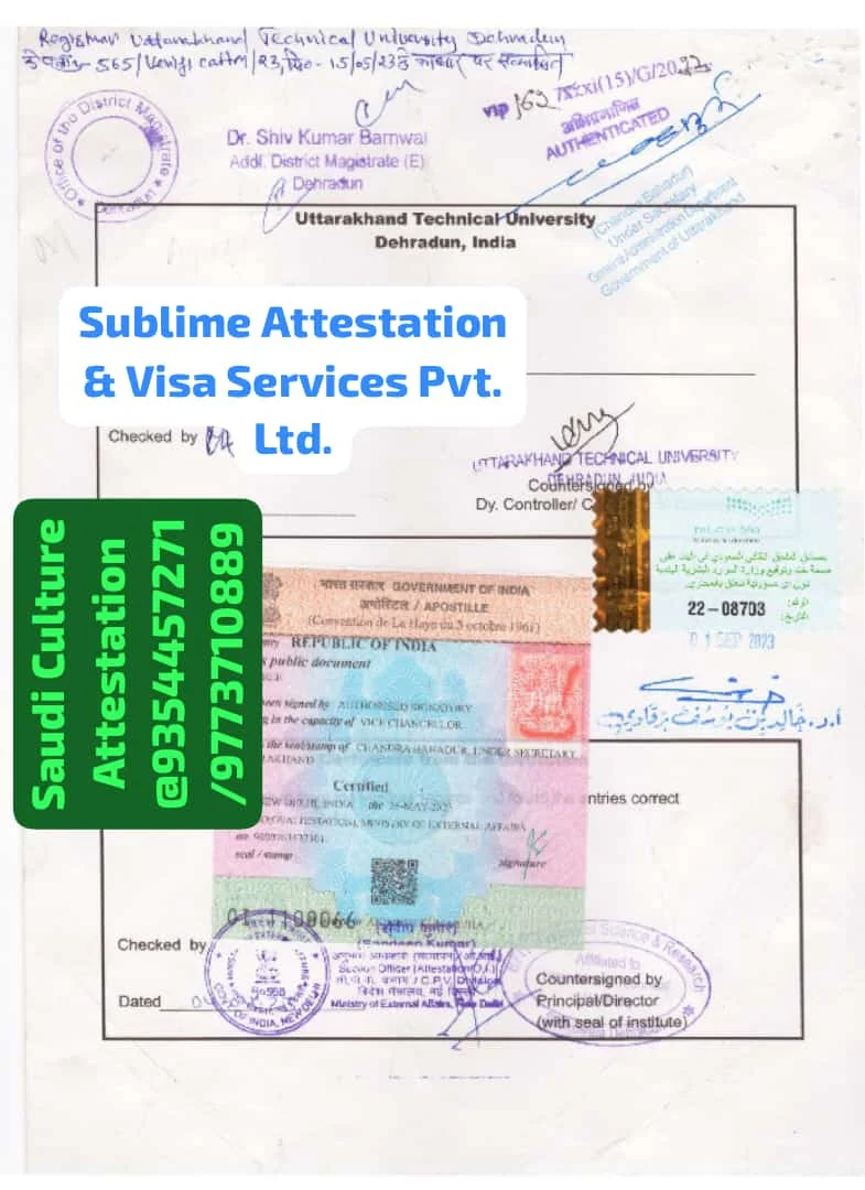 Certificate Attestation In India And Saudi Embassy Attestation